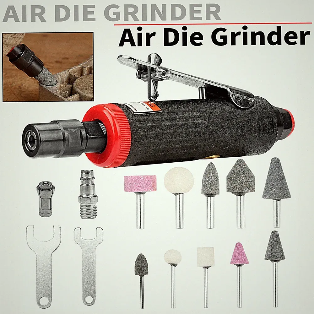 15Pcs 1/4 Inch Mini Air Compressor Die Grinder Grinding Polishing Carving Kits