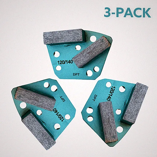 3PK Trapezoidal Diamond Grinding Discs for Bolt on Concrete Grinder Grit 120/140