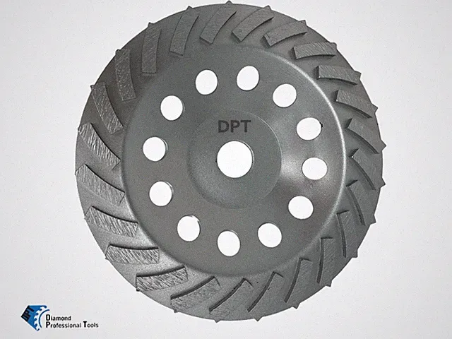 7" x 24 Segs Diamond Concrete Spiral Turbo Grinding Cup Wheels5/8" -11 Arbor