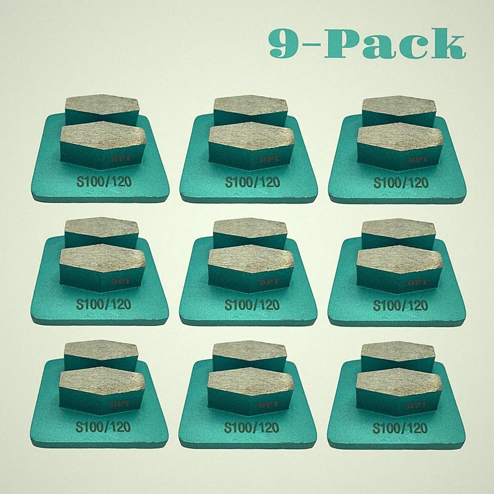9 Pack Grinder Disc for Husqvarna PG series Soft Bond For Hard Concrete 120 Grit