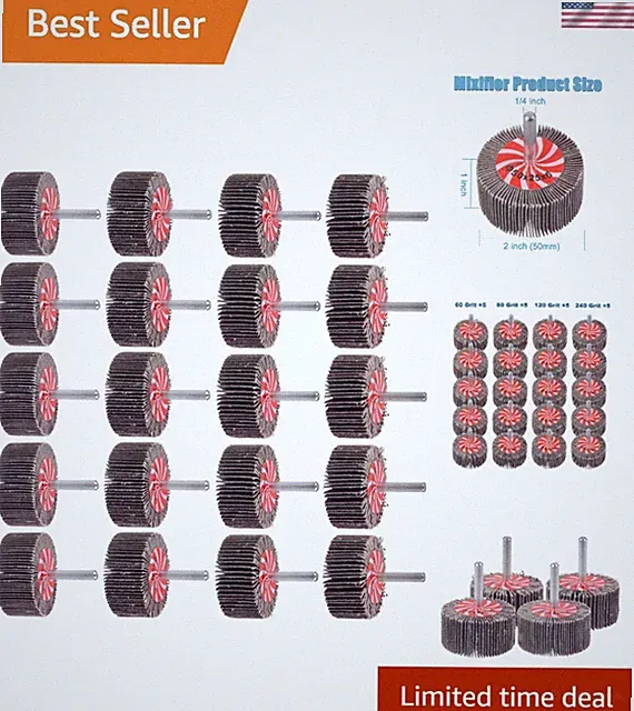 Abrasive Flap Wheel Sander Set 20 Pack Drill Flap Wheels for Metal Wood