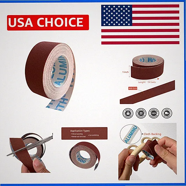 Versatile 600 Grit Sandpaper Roll 1" x 19ft - For Automotive & Wood Projects